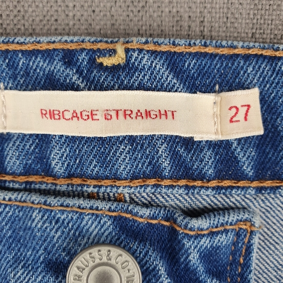 Levi's Ribcage Straight Ankle Jeans Blue W27 L29. - Picture 13 of 14